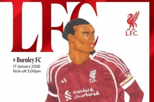 画的真好!13岁球迷设计利物浦vs伯恩利场刊封面,赢得两张贵宾票