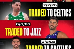 尼昂一年四次换队！经历老鹰绿军爵士灰熊 但此前仅为老鹰打过球